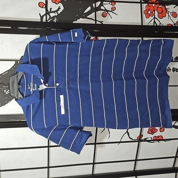 Nike Dri Fit Striped Polo Shirt Medium - Picture 1 of 8